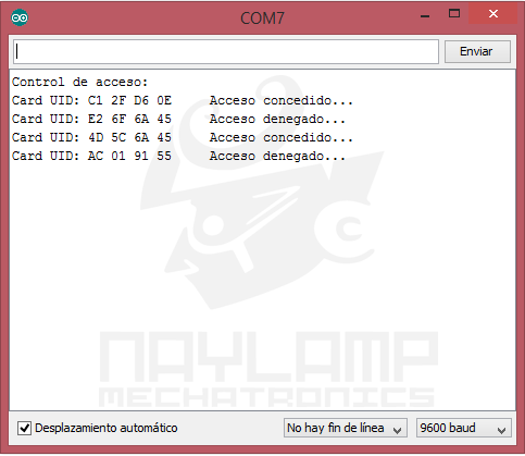 Monitor serial RFID aplicacion